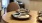 close-up of dining room table set for four